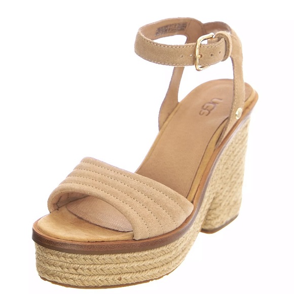 UGG Shoes - NIB UGG Laynce Sandals-Bronzer-Brown ankle strap platform leather upper size 10